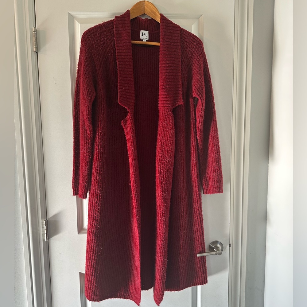 John + Jenn Deep Red Knit Cardigan